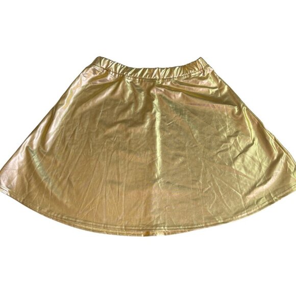 Pumpkino Metallic Gold Lame Mini Skirt Size L - Picture 1 of 6